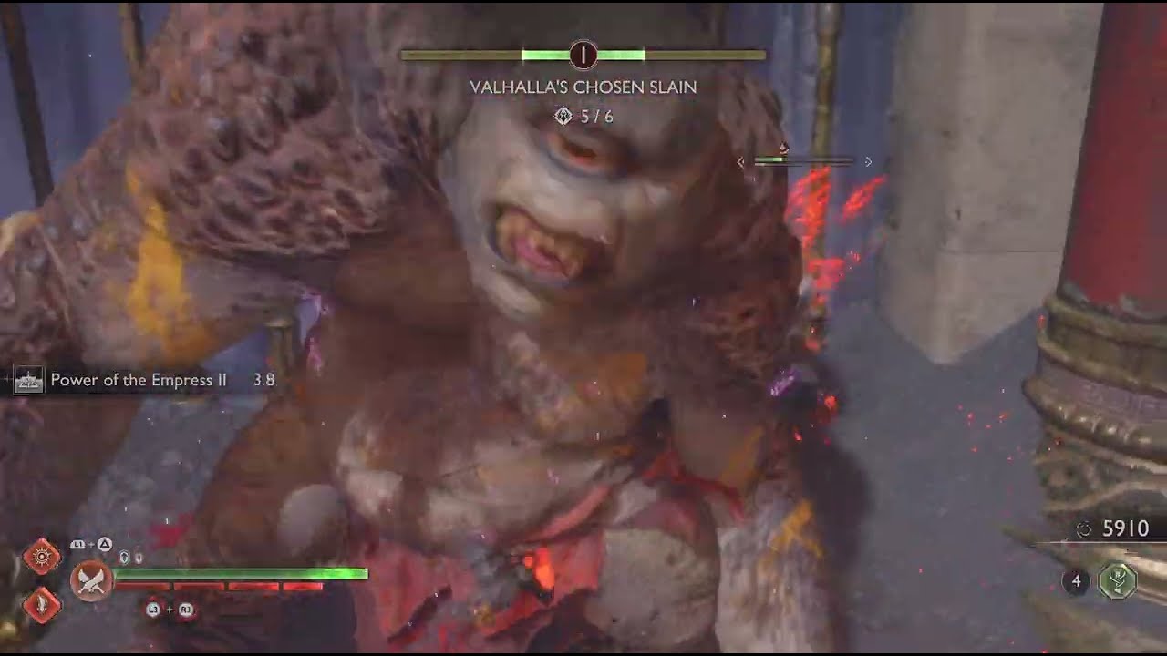 Dark Odessey Kratos VS Haklangr The Bearded berserker boss fight #344 (Give Me Prowess) (4K HDR)