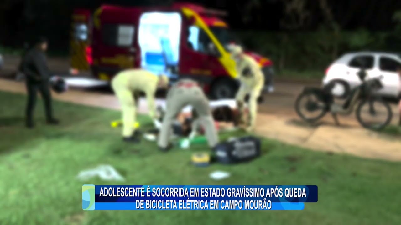 ADOLESCENTE É SOCORRIDA EM ESTADO GRAVÍSSIMO APÓS  QUEDA DE BICICLETA ELÉTRICA EM CAMPO MOURÃO