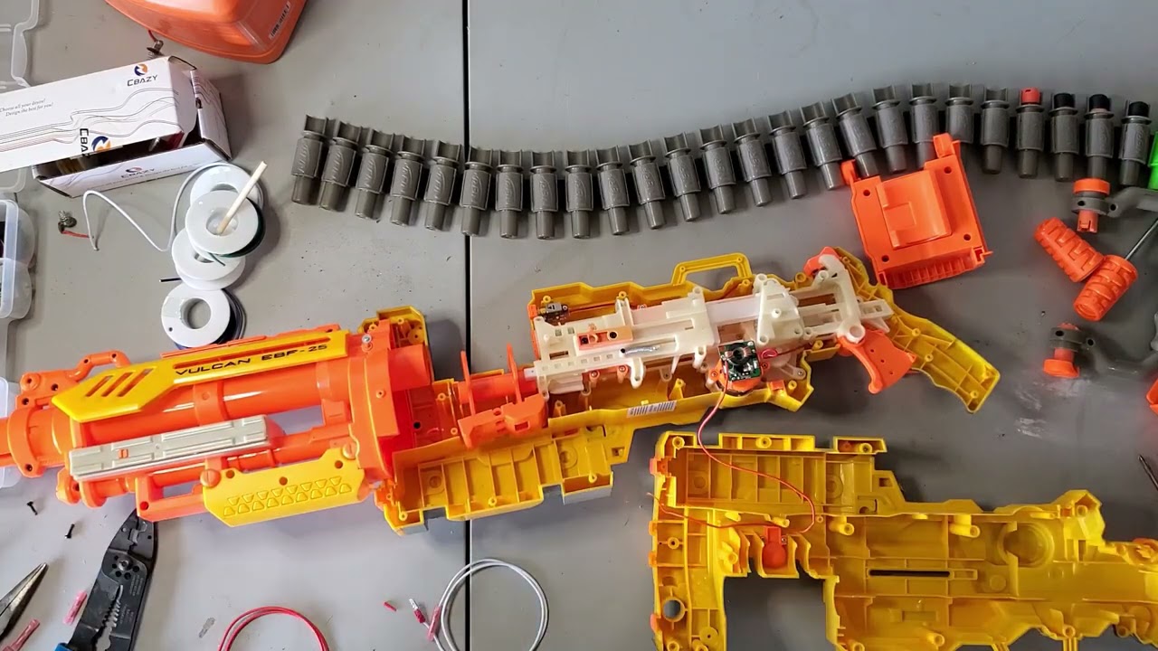 How to Modify a Nerf Vulcan with a Drill Battery