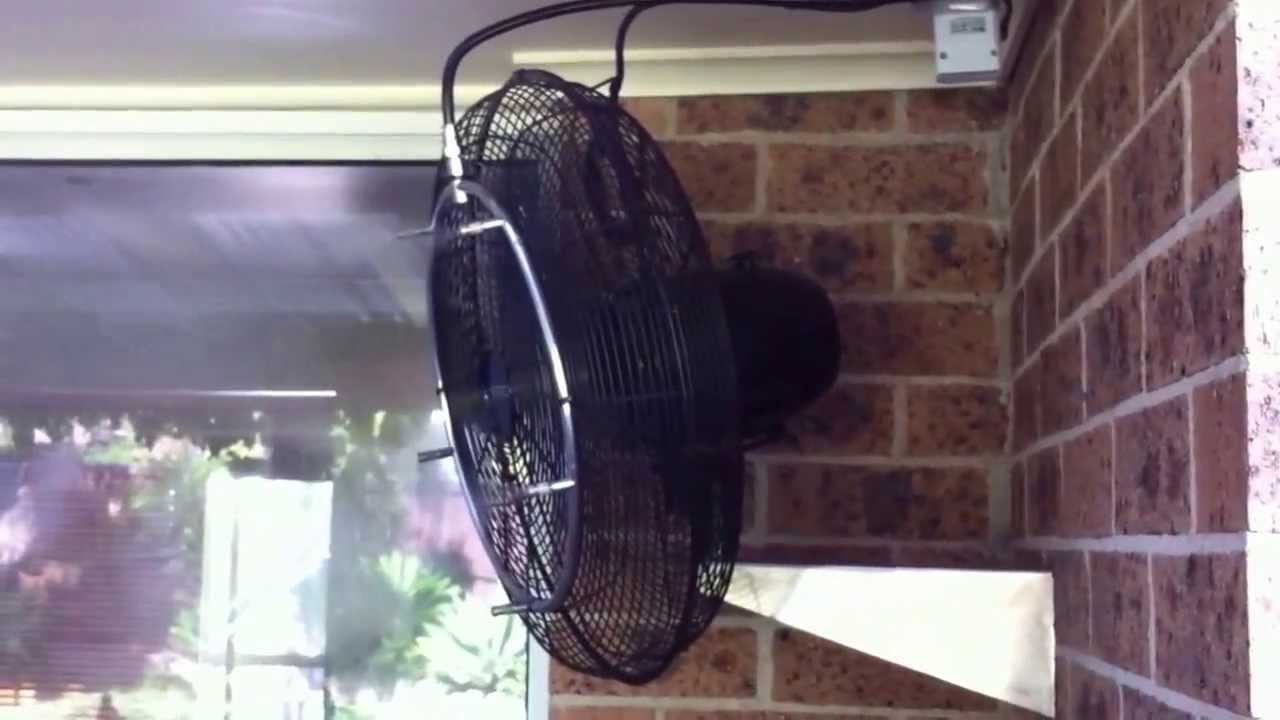 Misting fan cooling patio MISTECH high pressure misting system