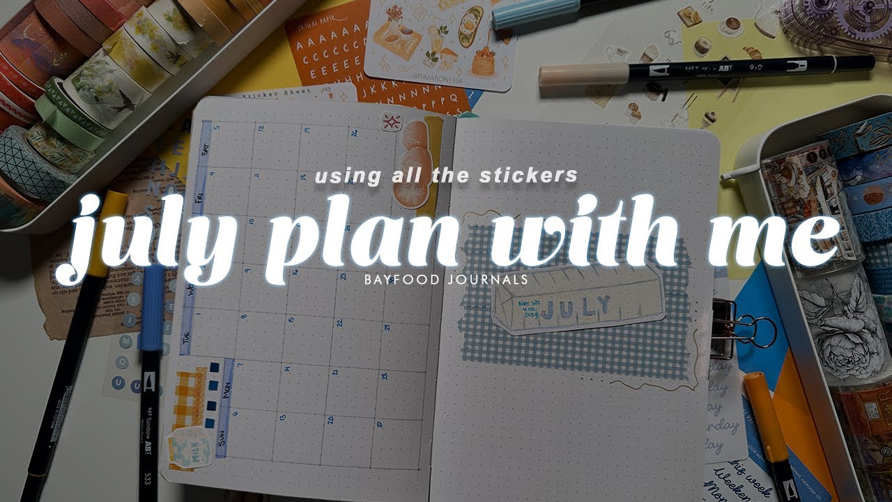 PLAN WITH ME | July 2025 Bullet Journal setup | butter yellow baking theme 🧈 mid year reset