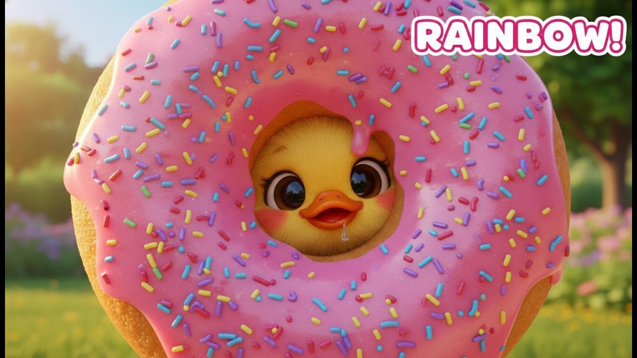 GIANT RAINBOW DONUT! 🍩🌈 Funny Duck Mukbang ASMR (Satisfying Dessert)