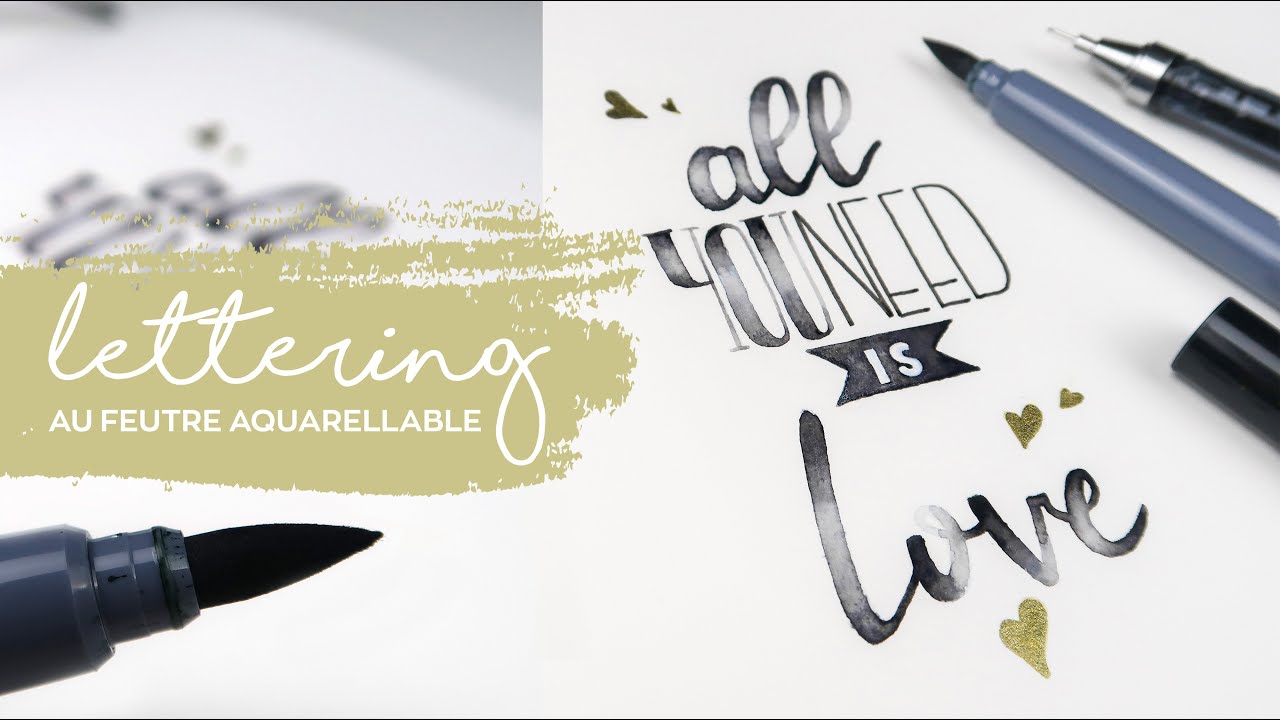 Faire du LETTERING avec des feutres aquarellables | DÉMO COMPLÈTE
