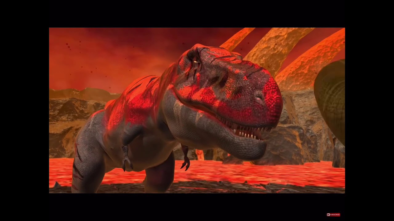 T.Rex vs spinosaurus with sound effects (footage again belongs to pong 1977)