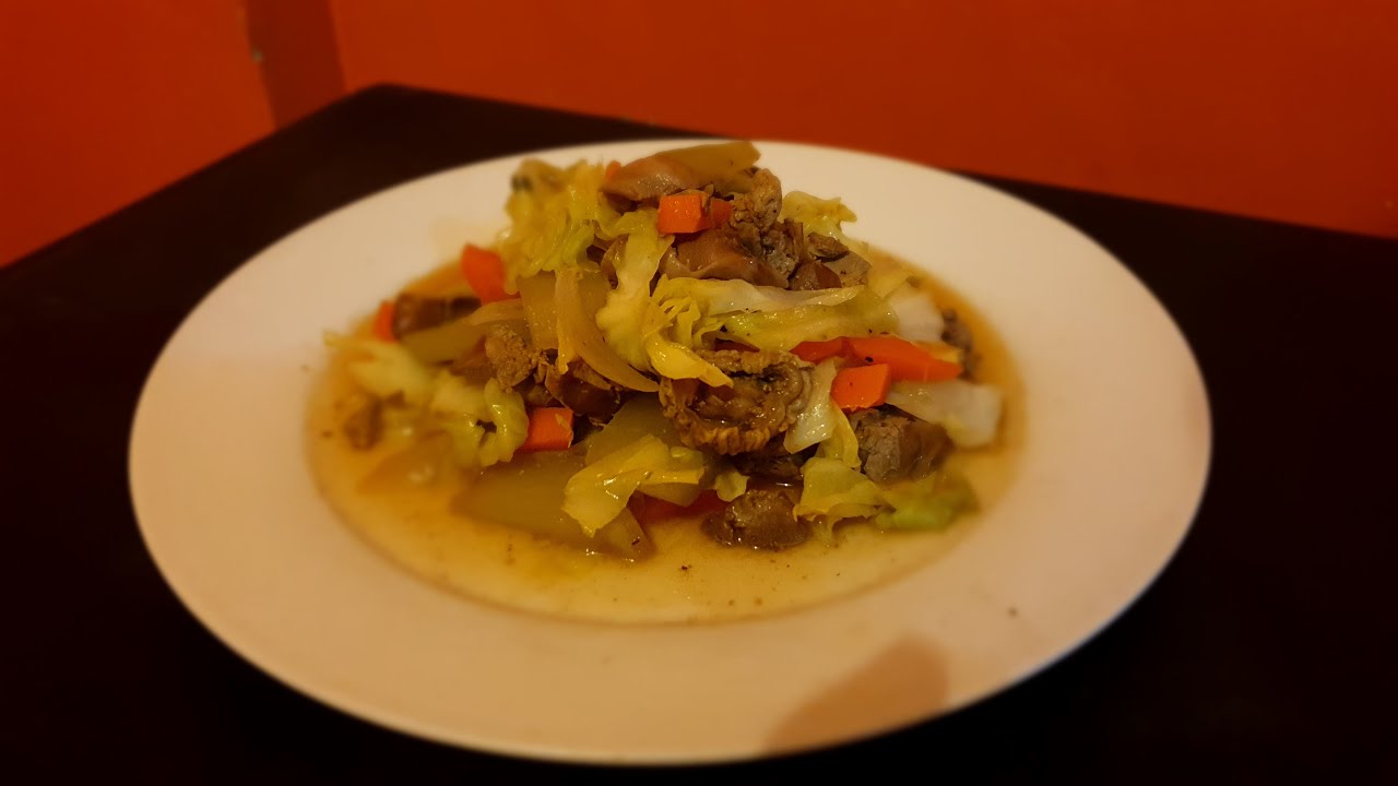 Veggies with Chicken Liver & Gizzard in Oyster Sauce | Kusinang PangMasa