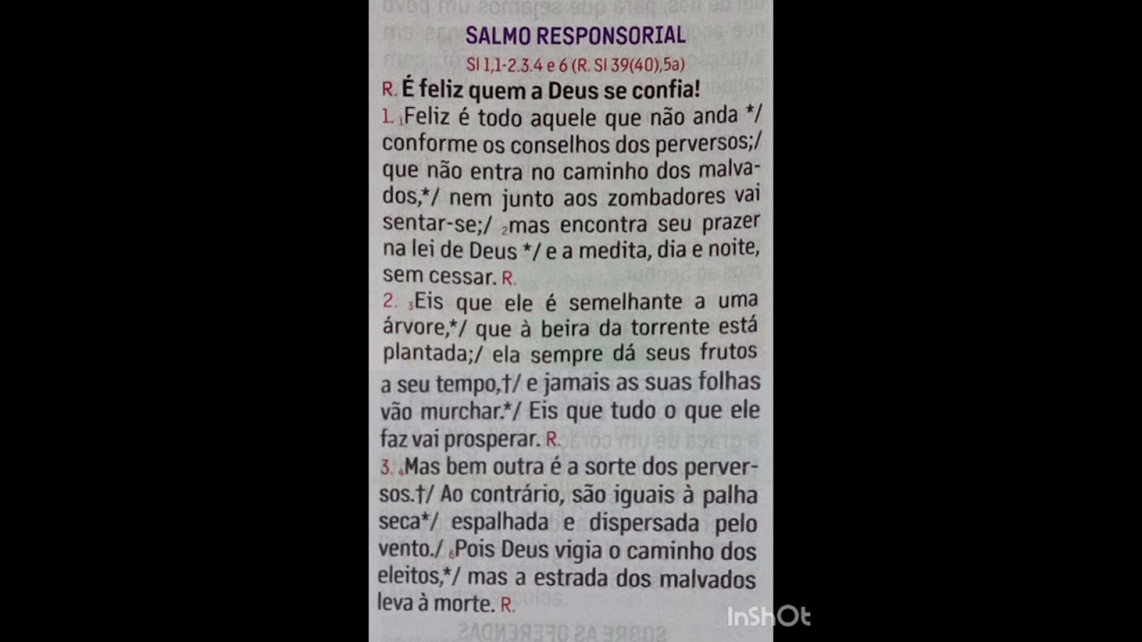 Salmo 1, ( 05/03/2026, quinta-feira ).