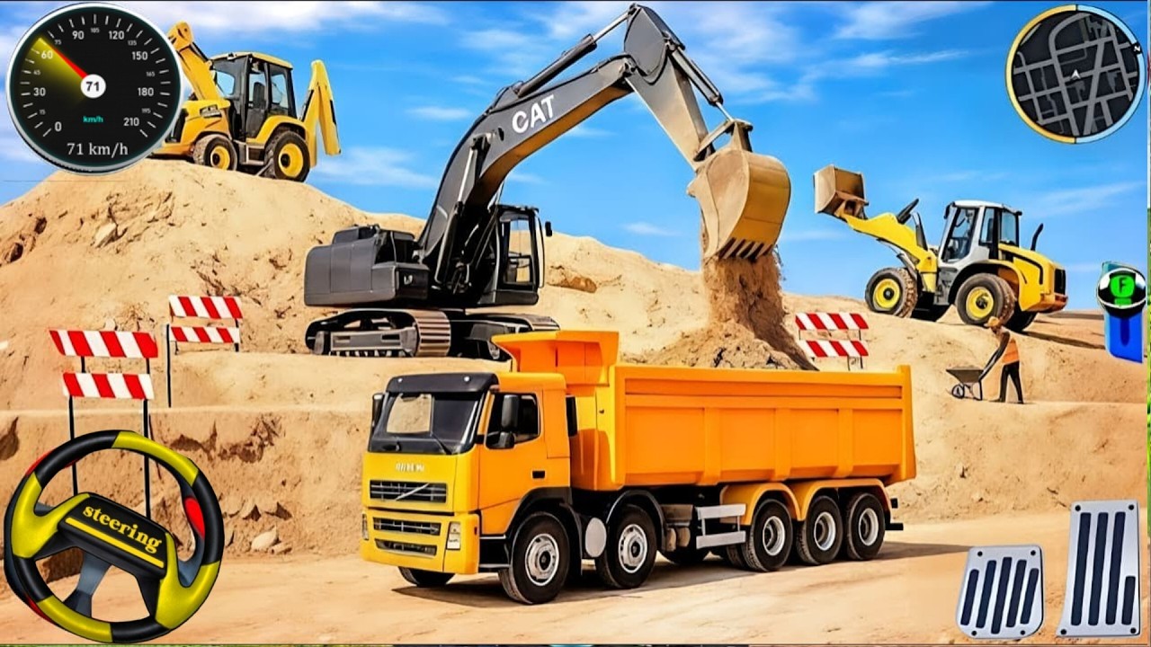 👷🚜City Road Construction Simulator 3D 🚧🚧 | Heavy Excavator & Truck - Android Gameplay POLICEGO