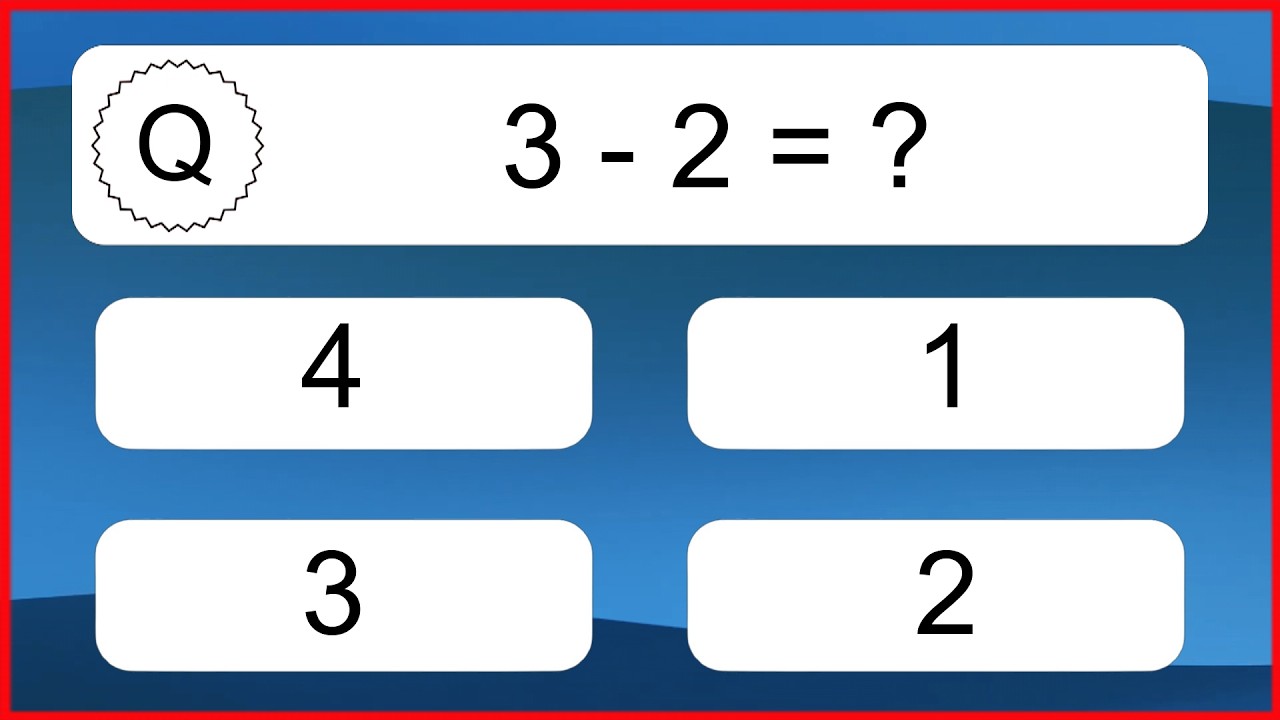 20 Subtraction Quiz Exercises for Kids: Numbers Up to 20