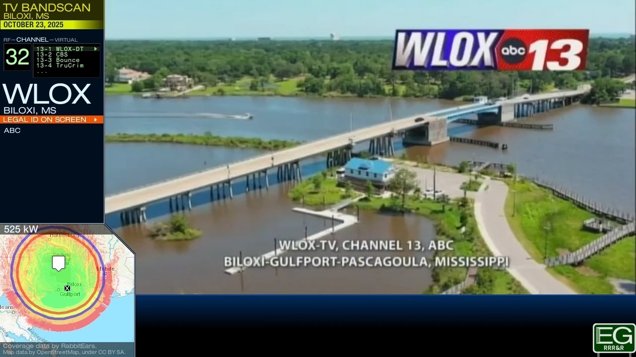 Local TV Bandscan for Biloxi, MS (2025)