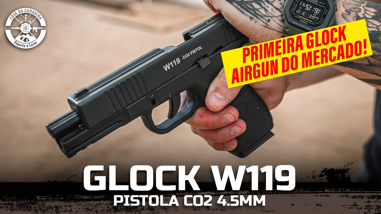 Pistola Airgun Rossi W119 Glock Blowback 4.5mm