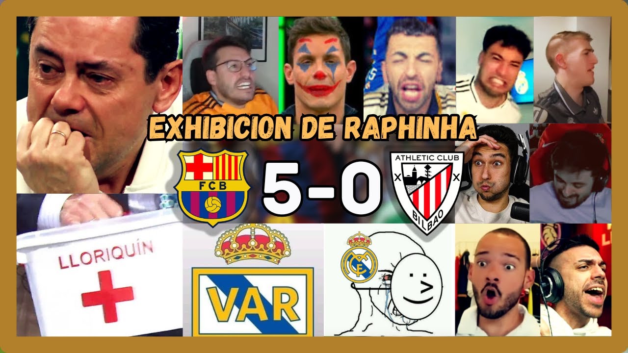 🤣🔥LOS MEJORES LLOROS MADRIDISTAS CON EL BARCELONA 5 ATHLETIC 0 (BARCELONA BRILLANTE A LA FINAL)