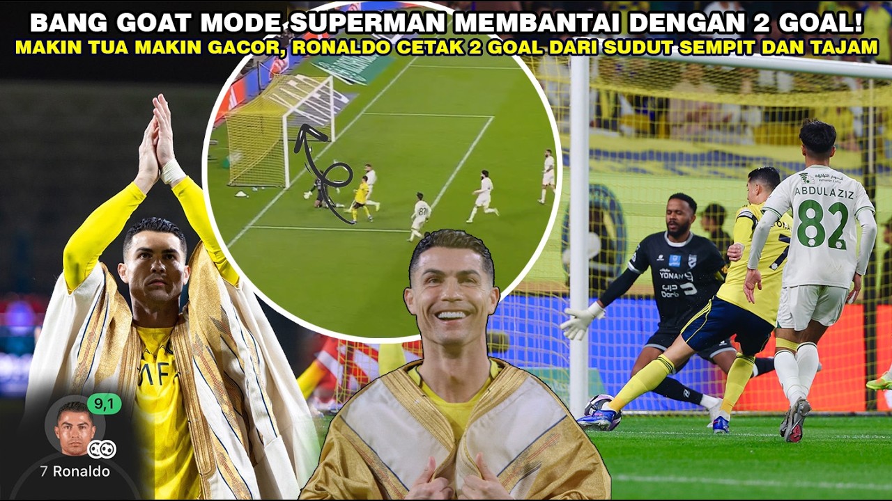 RONALDO MODE SUPERMAN! 2 GOL DARI SUDUT SEMPIT BIKIN STADION MELETUS, AL NASSR HANCURKAN AL HAZM 4-0