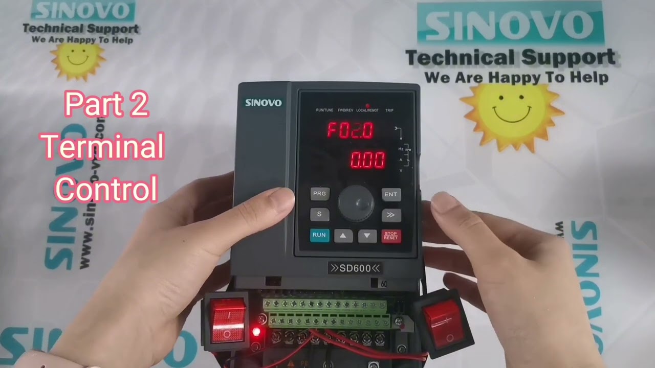How to set SINOVO VFD VSD ac drive output frequency speed ,terminal control and keypad control