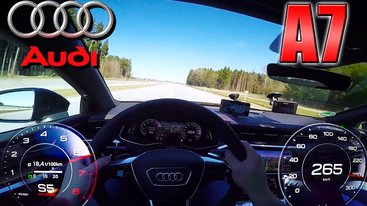 Audi A7 55 TFSI pushing on German Autobahn ✔