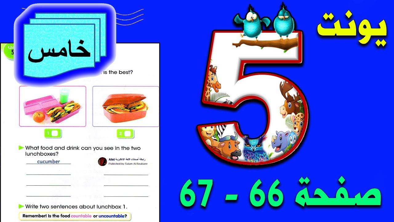 شرح وحل تمارين يونت 5 لسن 5 صفحة 66 و 67 للخامس الابتدائي