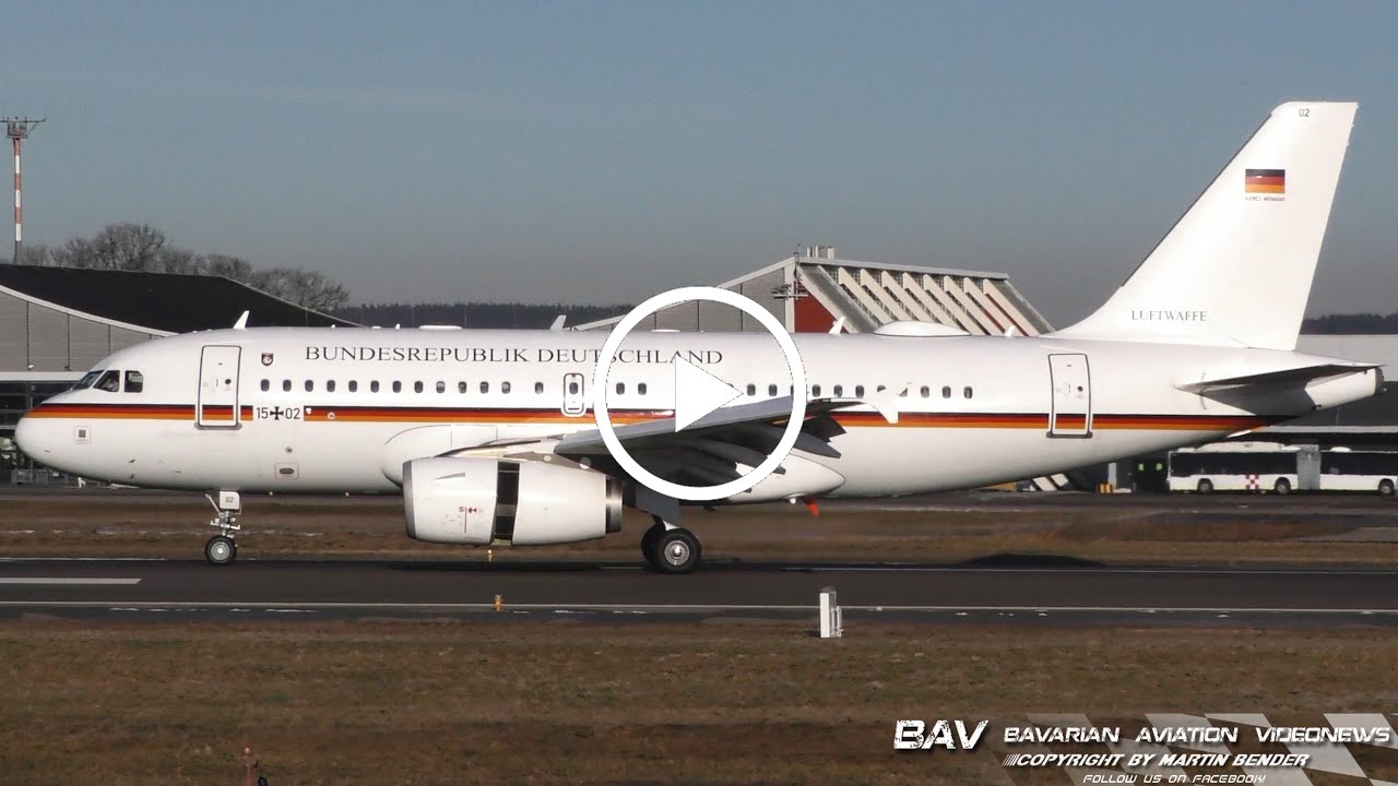 Airbus ACJ319 - German Air Force 15+02 - landing at Memmingen Airport