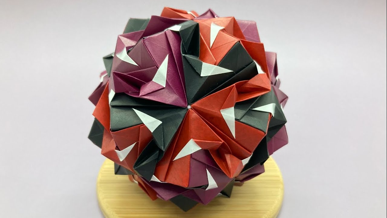 Dracula Kusudama 【ドラキュラ・くす玉】 Modular Origami ・ユニット折り紙 - PrwOrigami Folding Tutorial