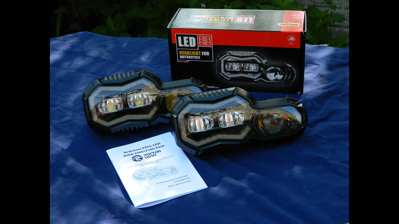 BMW F800 F700 F650 GS Reflektory FULL LED Zestaw i prezentacja (DOCTOR LIGHT)