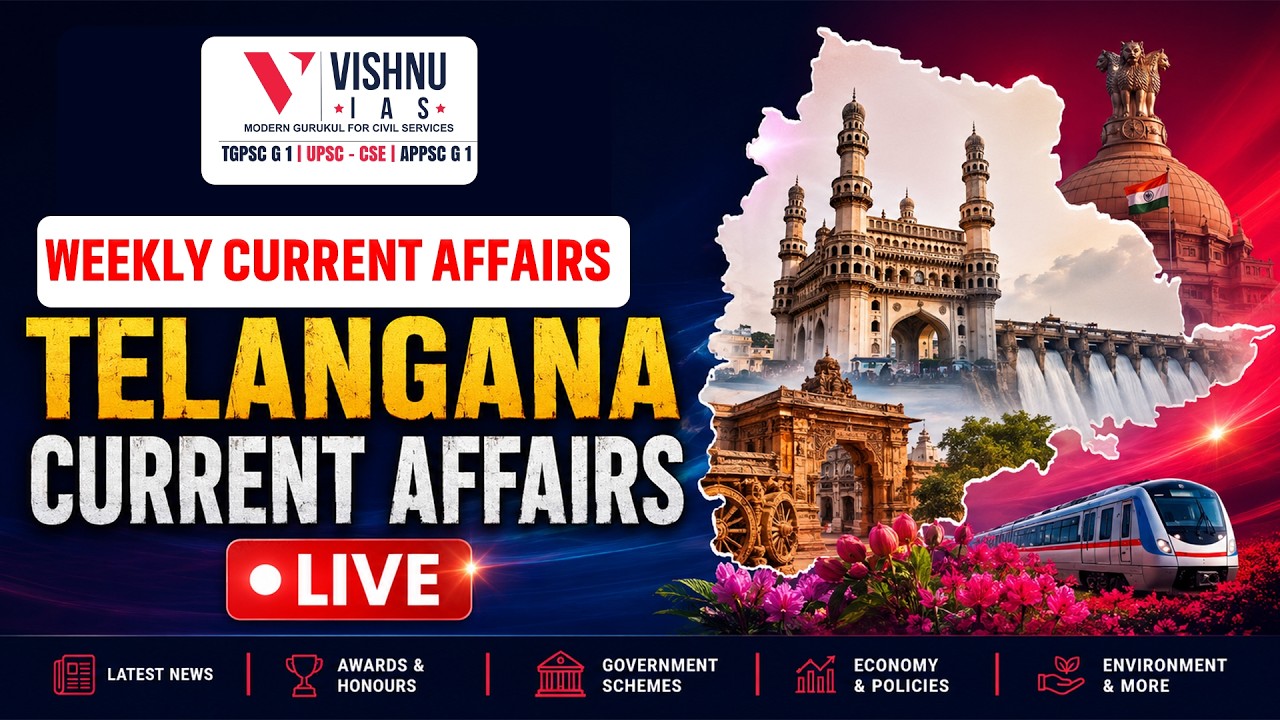 Telangana Current Affairs for TGPSC Group 1, UPSC & APPSC 2026 | LIVE Current Affairs