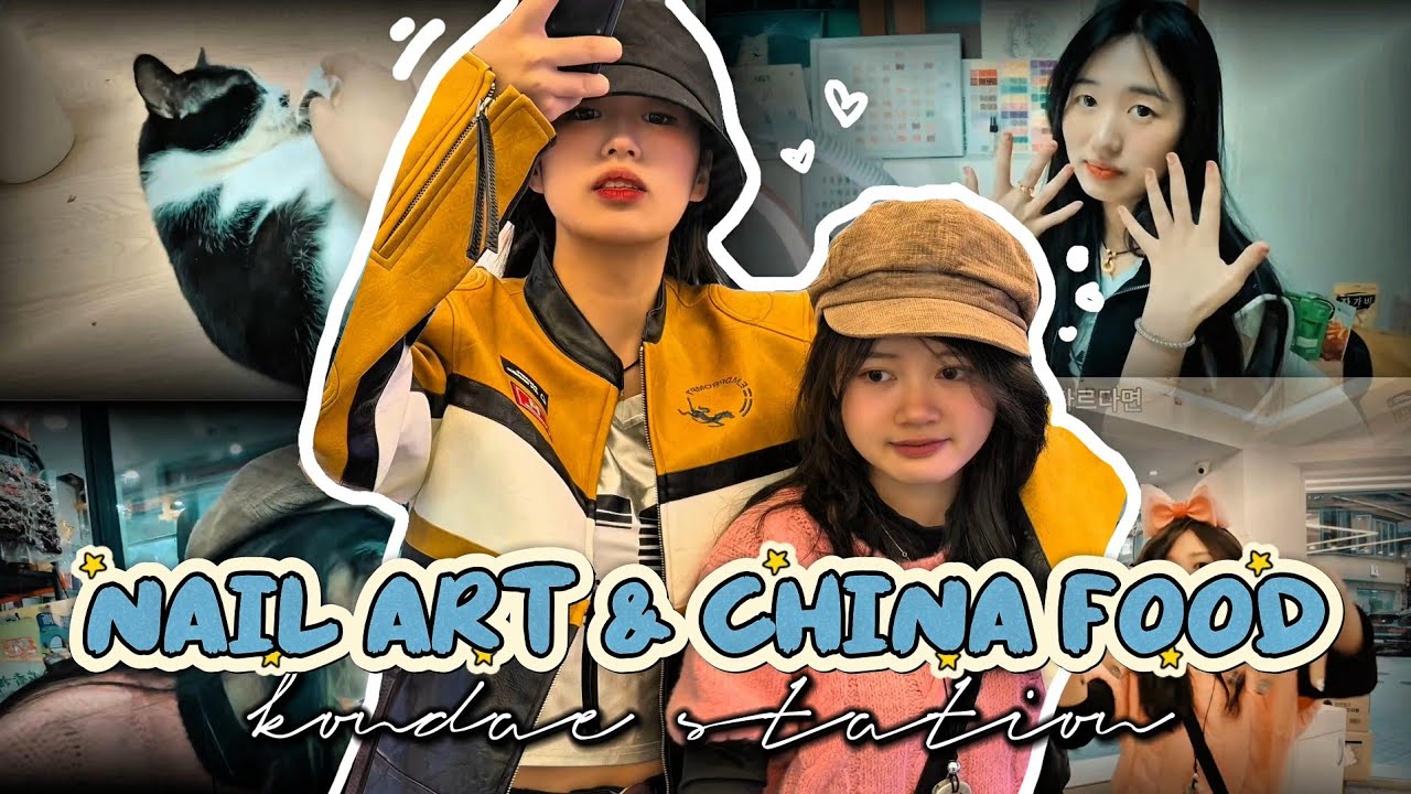 Trải nghiệm làm nail ở Kondae | Nail Vlog in Korea | 건대 네일아트 브이로그