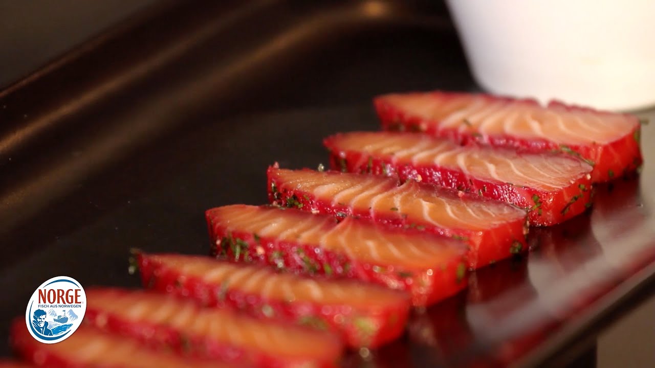 Typisch norwegisch! Graved Lachs mit roter Beete