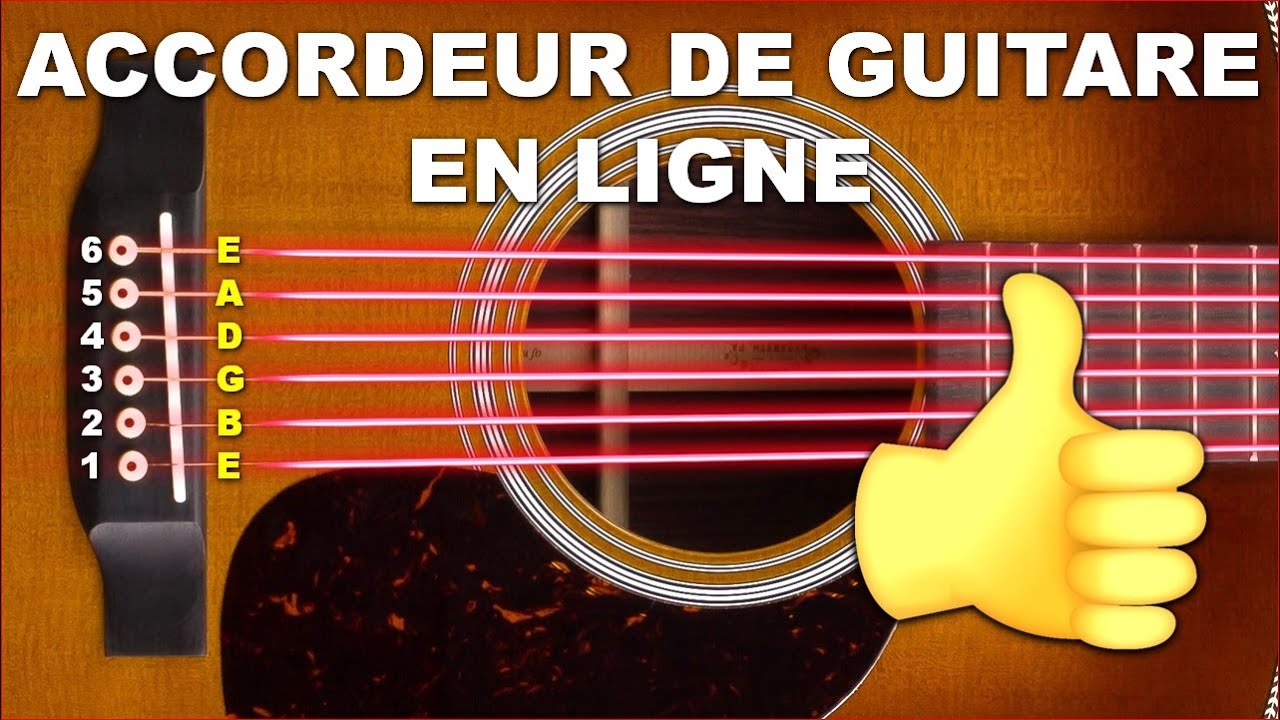 🟢TUNE GUITAR, UN TUNER EN LIGNE POUR ACCORDER LA GUITARE ACOUSTIQUE avec des cordes standards EBGDAE