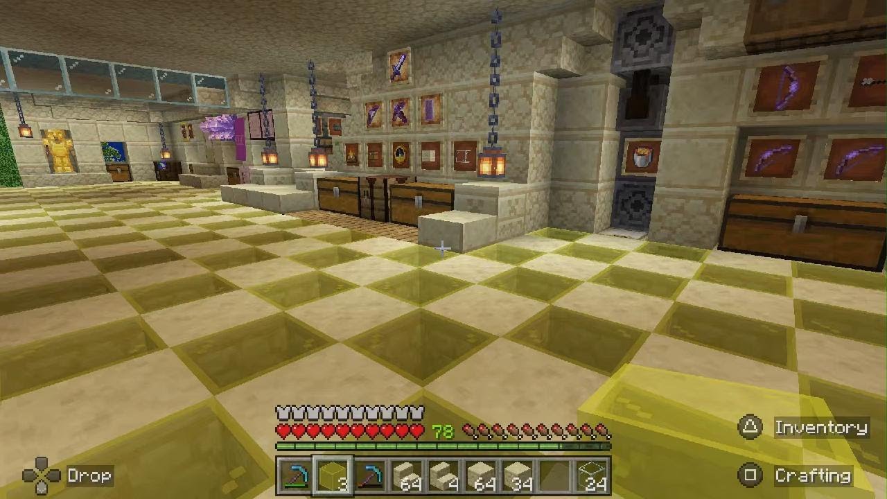 Minecraft - Floor Test With Checkered Yellow Glass 🖕😝💛💔