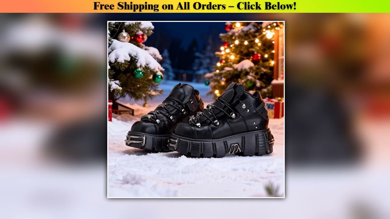 2025 New Brand Punk Style Women Shoes Lace-up heel height 6CM Platform Shoes Woman Rock Boots