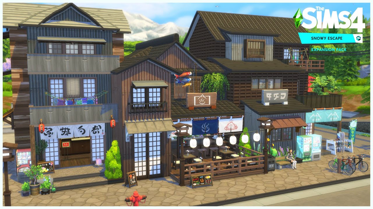 Mt. Komorebi Japanese Sushi Bar | The Sims 4 | Snowy Escape