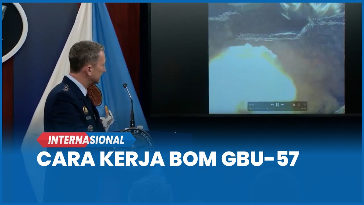 REKAMAN LANGKA CARA KERJA BOM PENGHANCUR BUNKER GBU-57 MENEMBUS TANAH DAN MELEDAK