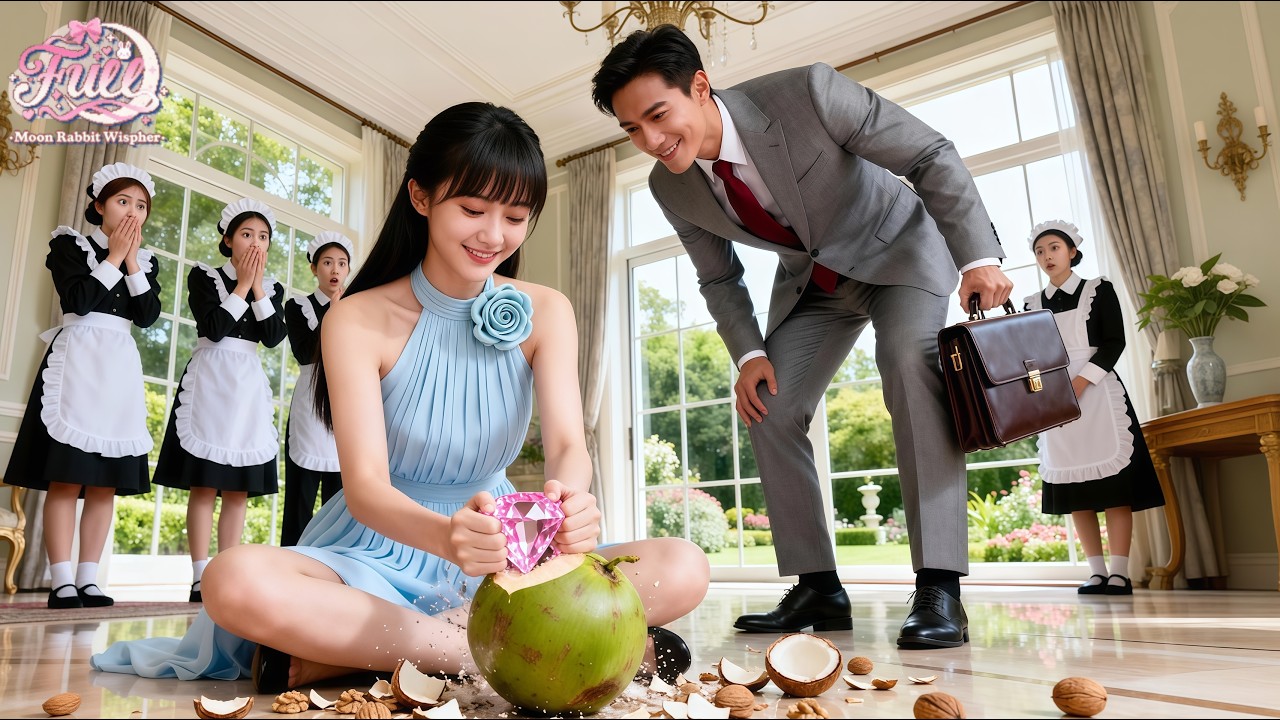 Poor Girl Uses CEO's Diamond to Open Coconut—Everyone Expects Her Scolded but He Falls for Her Charm