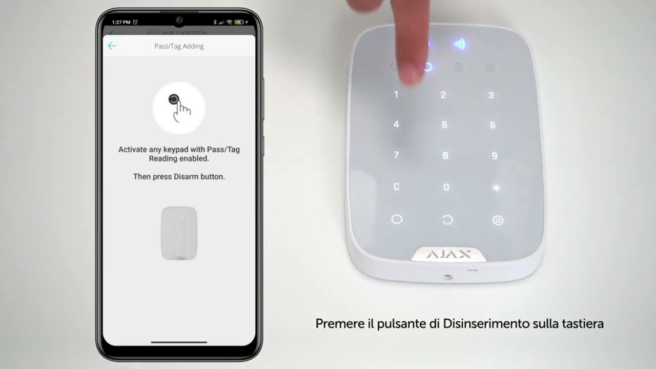 Ajax Tastierino avanzato Keypad Plus bianco   Realizzato con Clipchamp