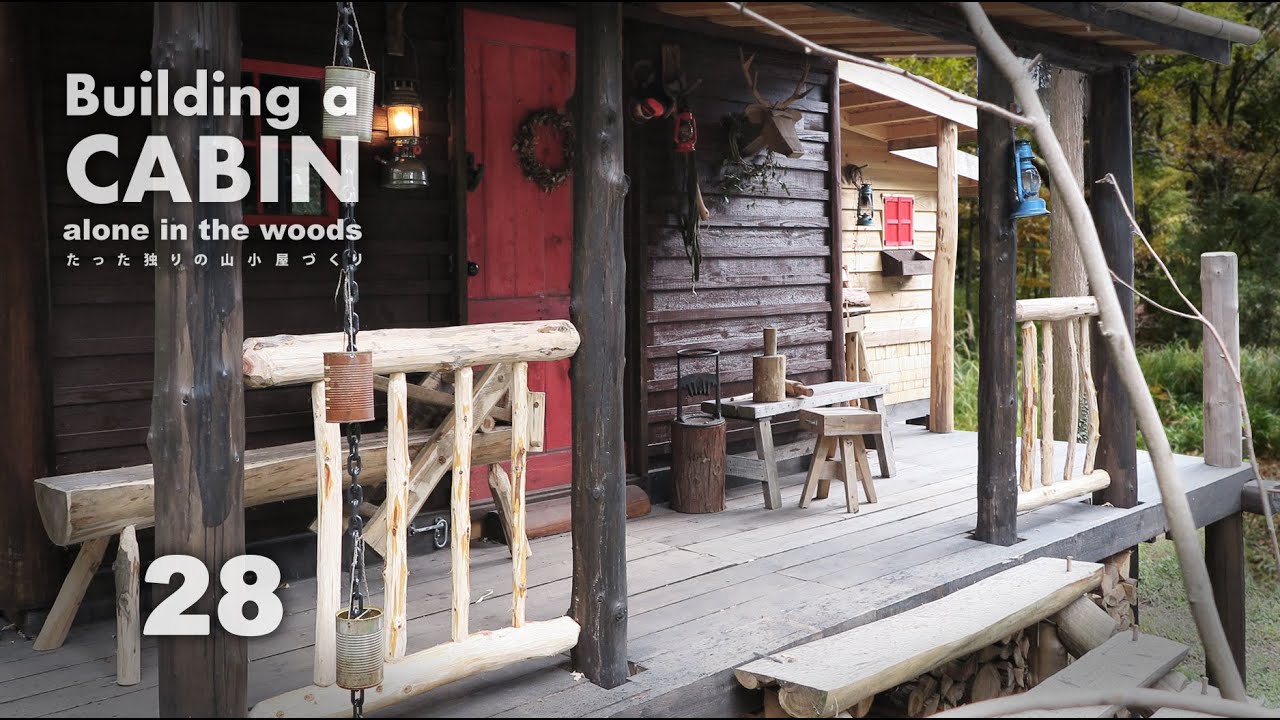 Building a cabin with improvisations 28 “rustic porch railing”