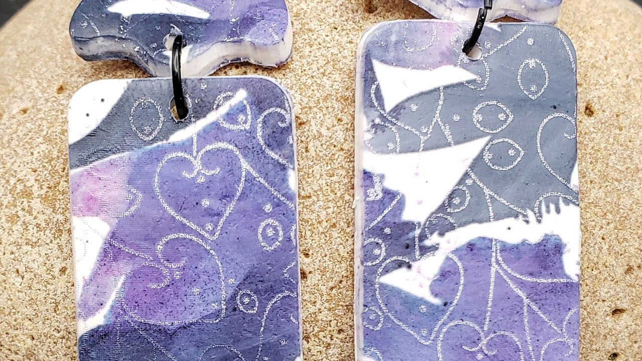 Watercolor effect- alcohol ink on polymer clay