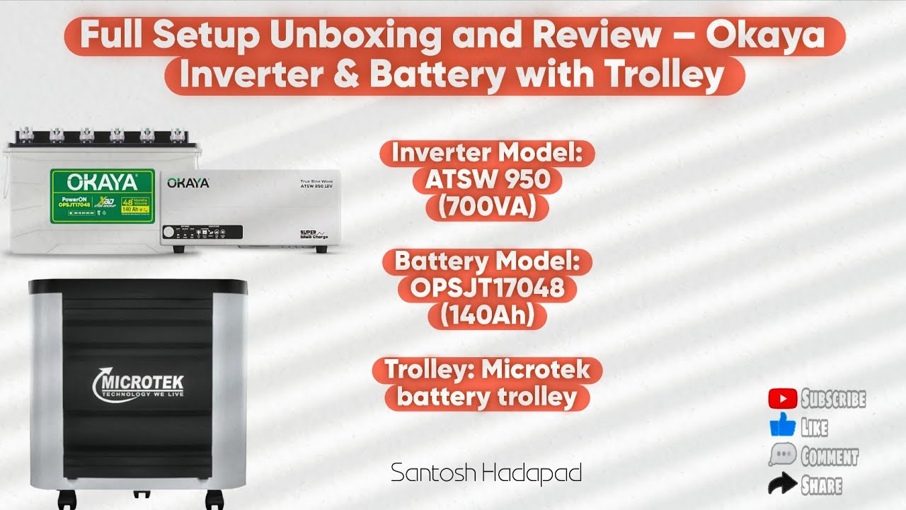 Okaya Inverter + Battery Combo | Microtek Battery Trolley Full Unboxing & Review in Hindi