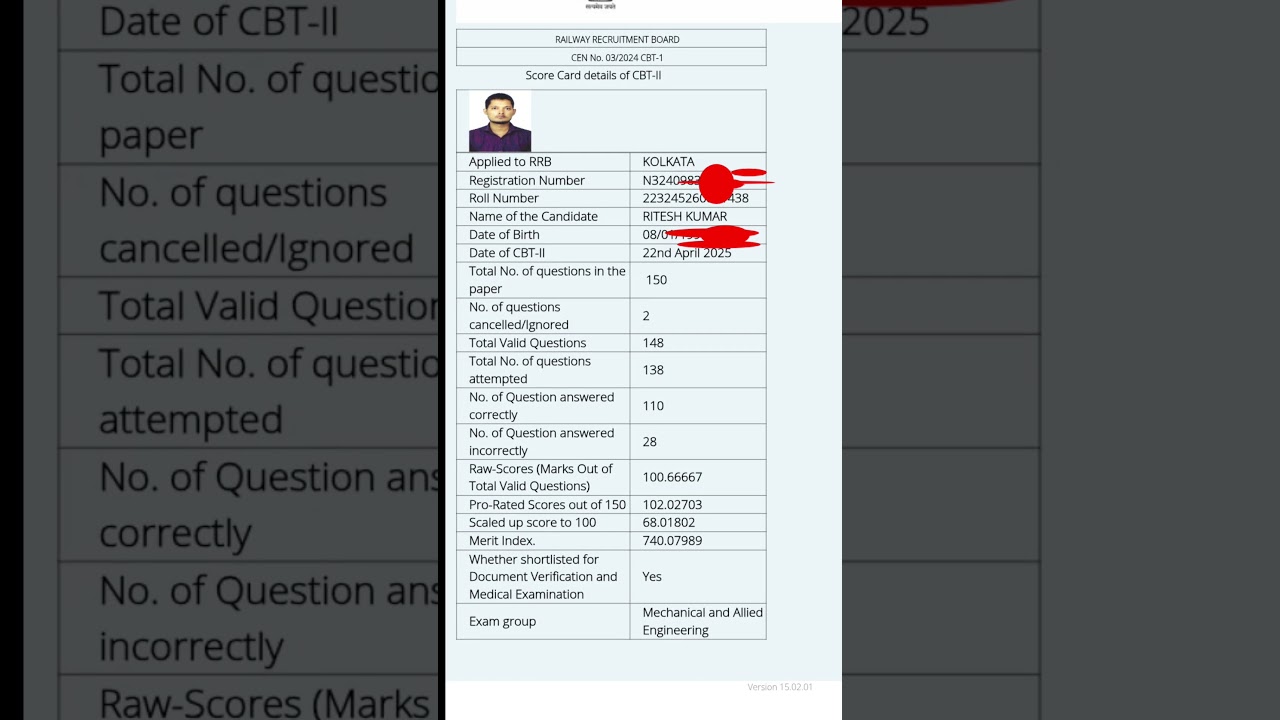 RRB JE CBT 2 Result l RRB JE CBT 2 Cut Off l RRB JE DV schedule out #rrbje