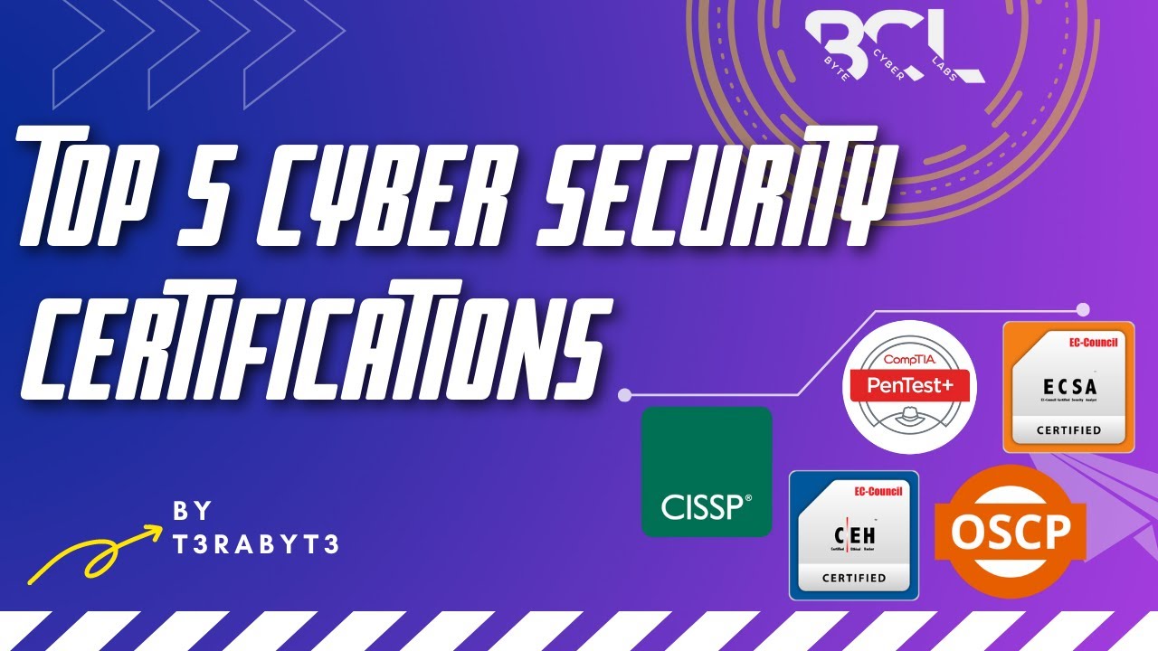 Top 5 Cyber Security Certifications |  Byte Cyber Labs