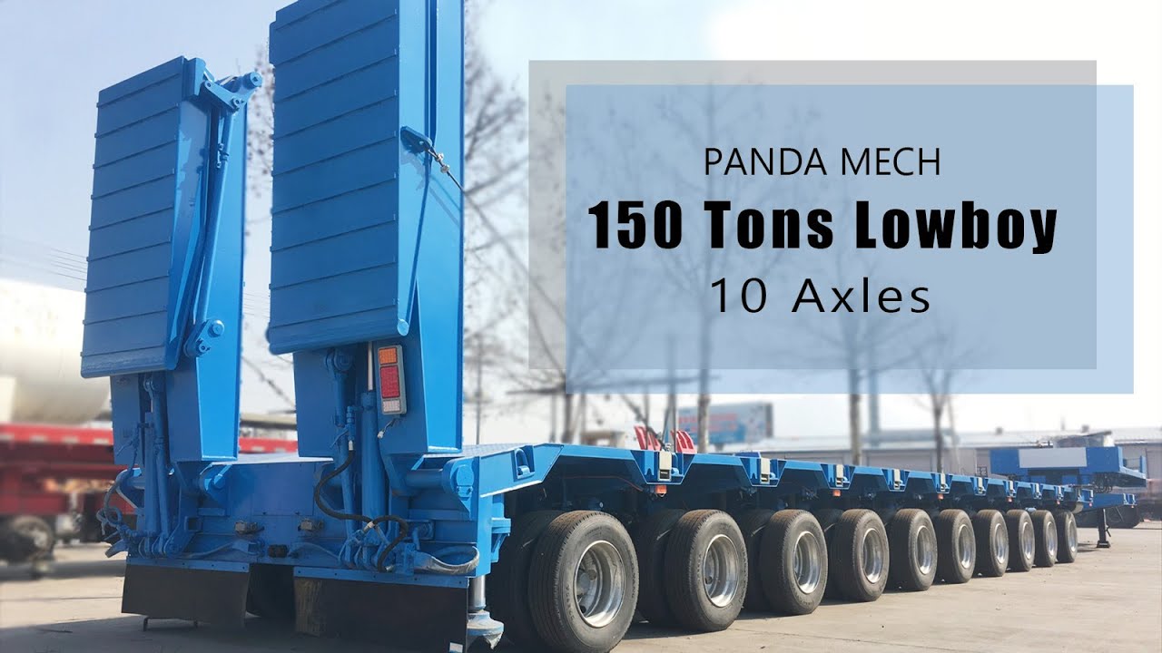 150T 10 Axles Gooseneck Lowbed Trailer (Semi Trailer) Display and Features from Panda Mech