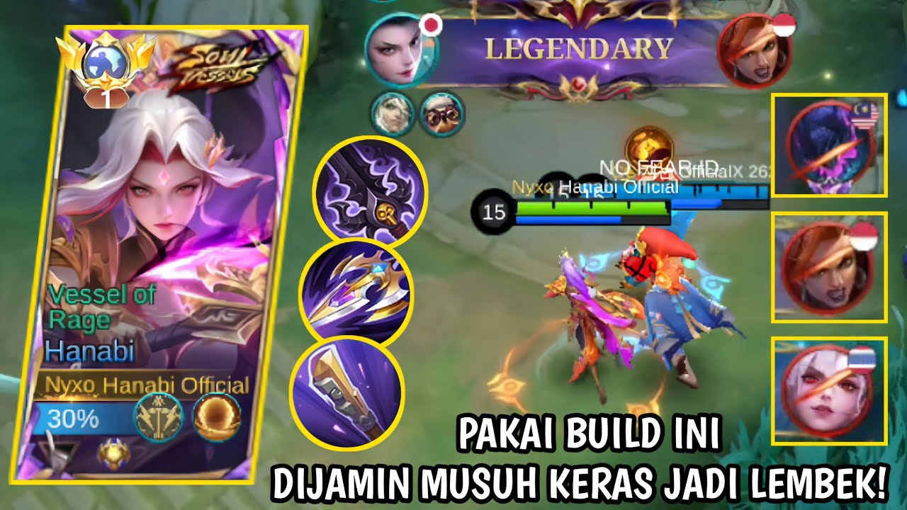 INI DIA BUILD TERSAKIT HANABI BUAT LAWAN MUSUH KERAS DIJAMIN JADI LEMBEK! BEST BUILD TERSAKIT - MLBB