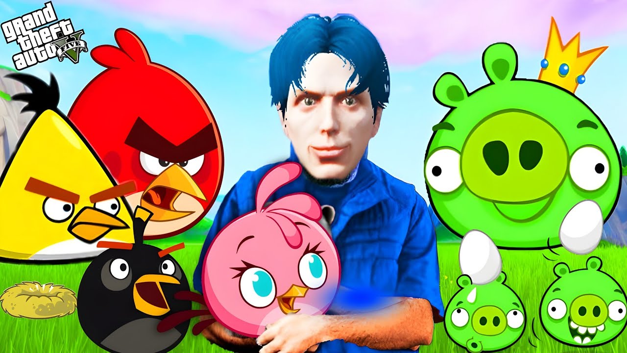 ဒေါသကြီးတဲ့ Angry Birdsနှင့် ဥသူခိုးဝက်ပါကျဲတို့ရဲ့တိုက်ပွဲ/ I Adopted Angry Birds in GTA V