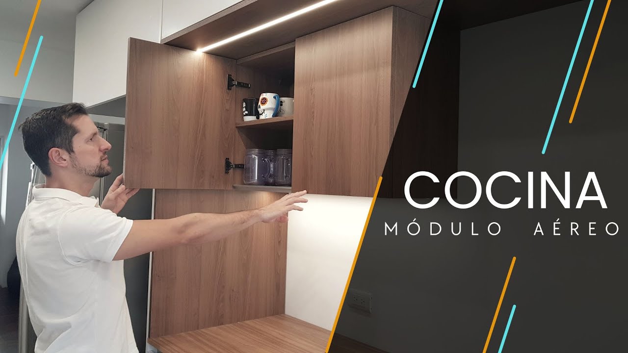 Como hacer una cocina: Modulo Aereo con perfil GOLA superior. MDF MDP