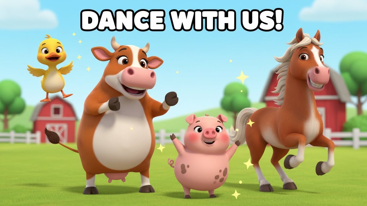 Farm Friends Dance Party! 🐄🐷🦆🐎 | Happy Kids Dance Along Song [Nursery Rhyme]