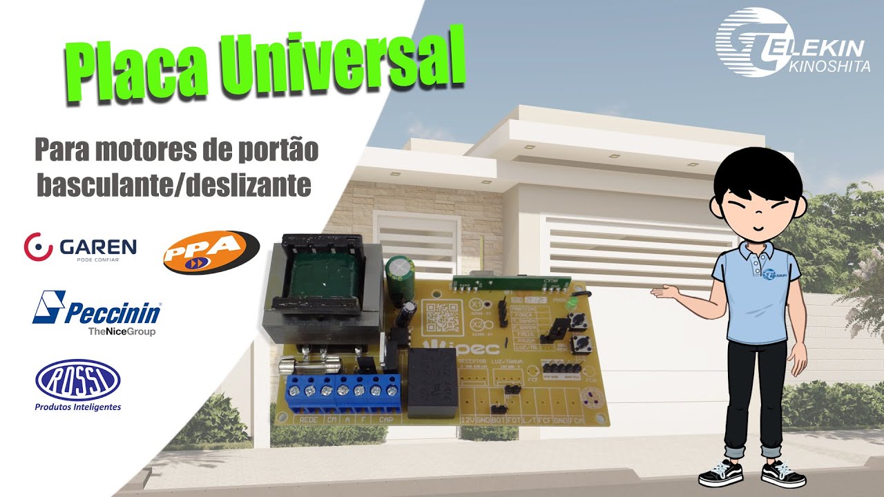Placa Central Motor Portão eletrônico Universal X1 Ipec Passo a Passo como instalar e programar