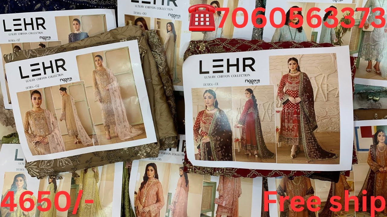 Lehr by noor’s luxury chiffon collection🌟party wear suits✨new stock☎️7060563373
