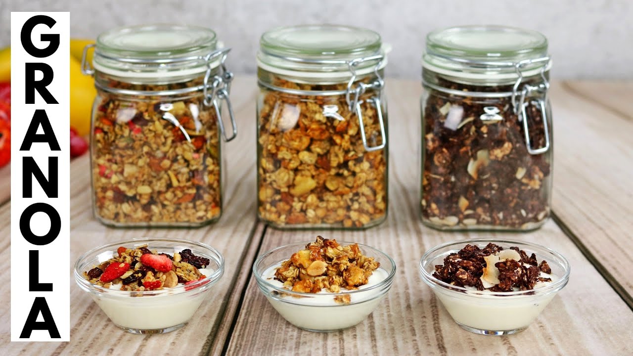 NAJBOLJA DOMAĆA GRANOLA NA 3 NAČINA - DOMAĆI MUSLI - HRSKAVA GRANOLA - BEST HOMEMADE GRANOLA RECIPE