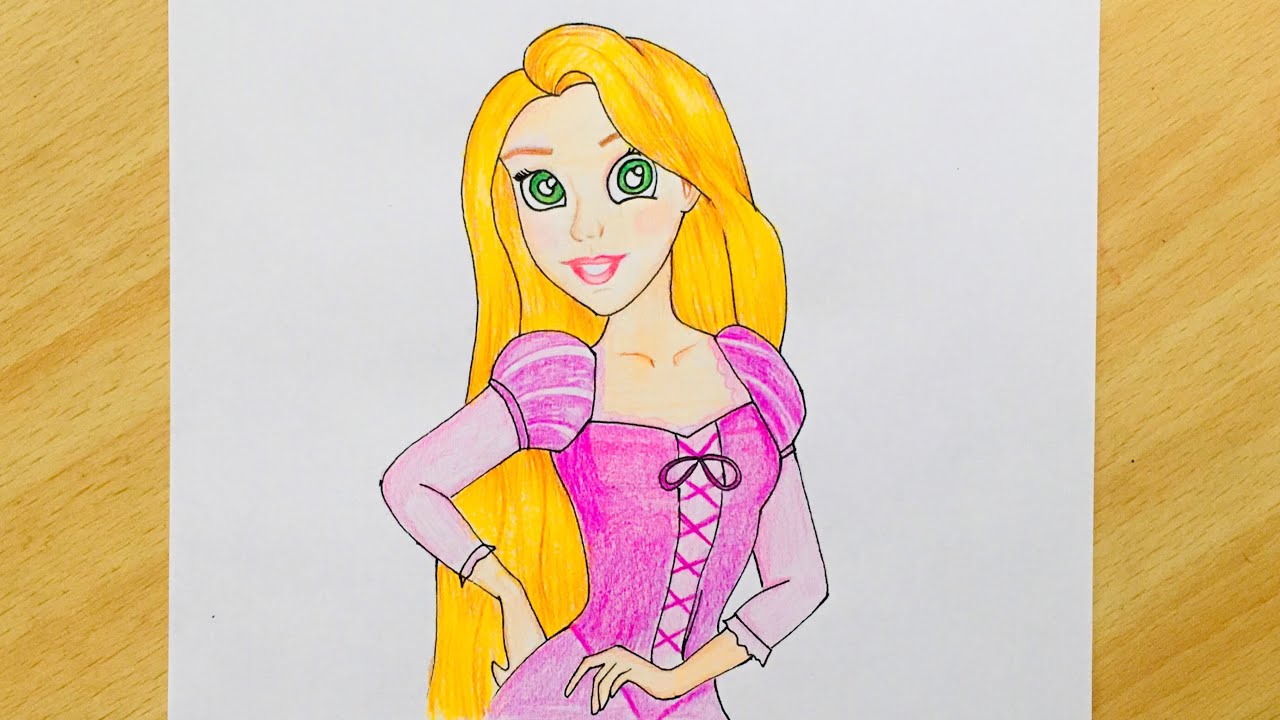 How to Draw RAPUNZEL from Tangled | Easy Step-by-Step for Beginners