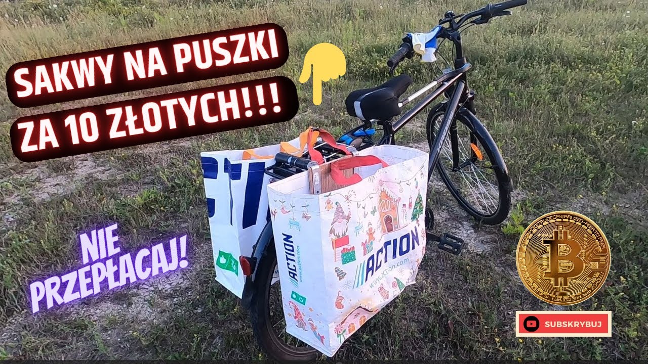 Sakwy na rower z toreb na zakupy. Nie przepłacaj i nie kupuj tandety! Za 10 PLN masz takie coś! 😁