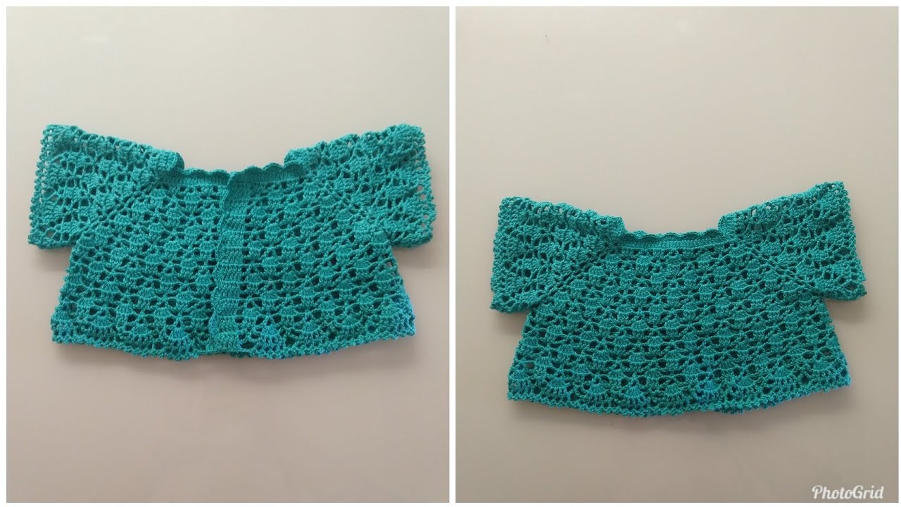 Pala de Crochê para vestido de 1 a 1 ano e meio PARTE 1