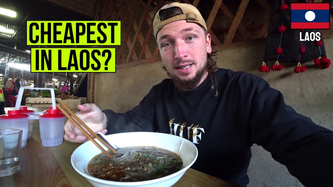 CRAZY CHEAP $0.70 Breakfast In Northern Lao Market | Phongsaly 🇱🇦