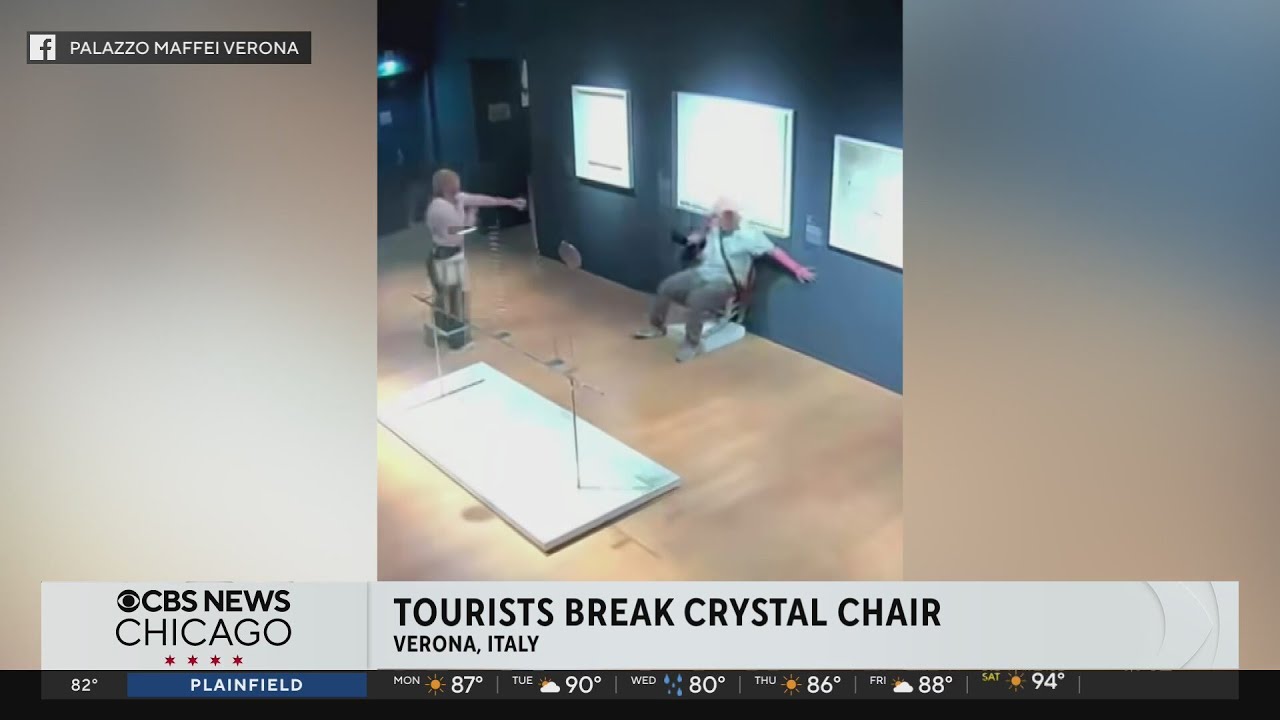 Tourists break crystal chair at museum in Verona, Italy